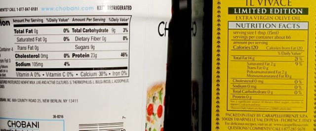 Oil - Yogurt label comparison