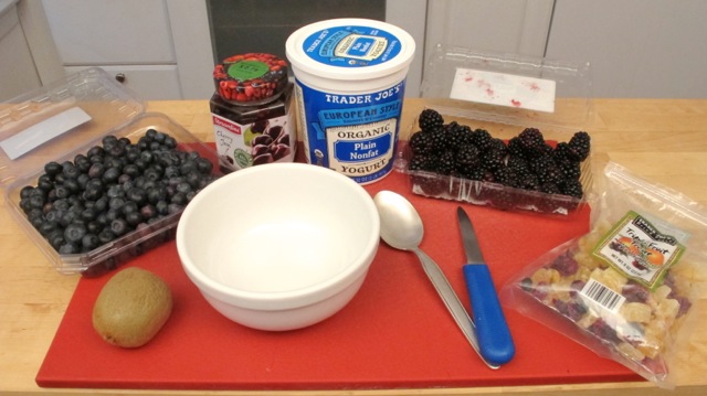 Needed to make kiwi, berries and yogurt